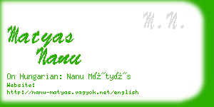 matyas nanu business card